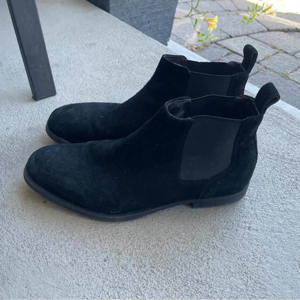Black Suede Chelsea Boots